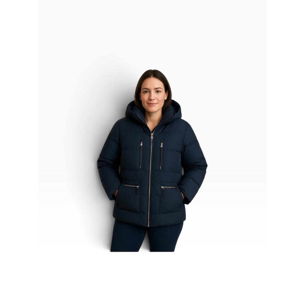 Orolay Women Thickened Down Jacket Navy Blue Winter Parka Puffer Coat P01